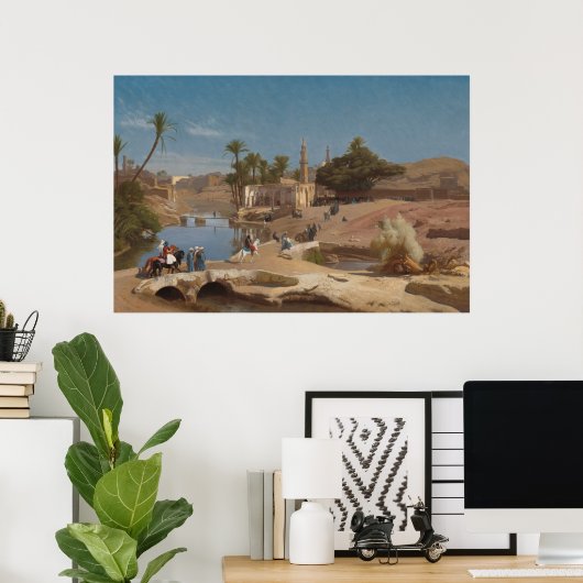 Uitzicht van Medinet El-Fayoum van Jean-Léon Gérôm Poster (Thuiskantoor)