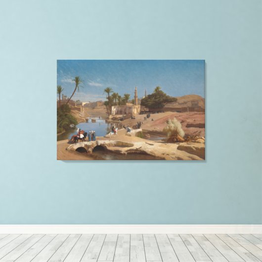 Uitzicht van Medinet Gr-Fayoum Canvas Afdruk (Insitu (Houten vloer))