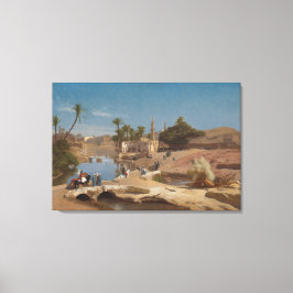 Uitzicht van Medinet Gr-Fayoum Canvas Afdruk