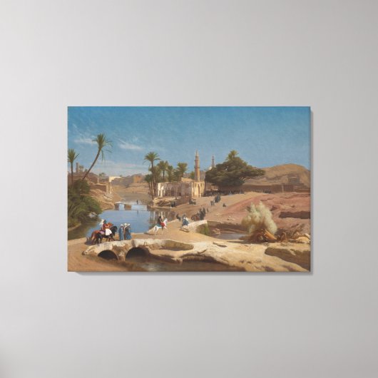 Uitzicht van Medinet Gr-Fayoum Canvas Afdruk (Voorkant)