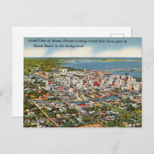  Uitzicht van Miami, Florida Briefkaart (Voorkant / Achterkant)