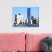 Uitzicht van Miami Skyline Canvas Afdruk (Insitu (Woonkamer))