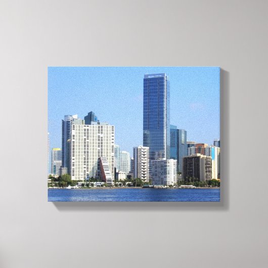 Uitzicht van Miami Skyline Canvas Afdruk (Voorkant)