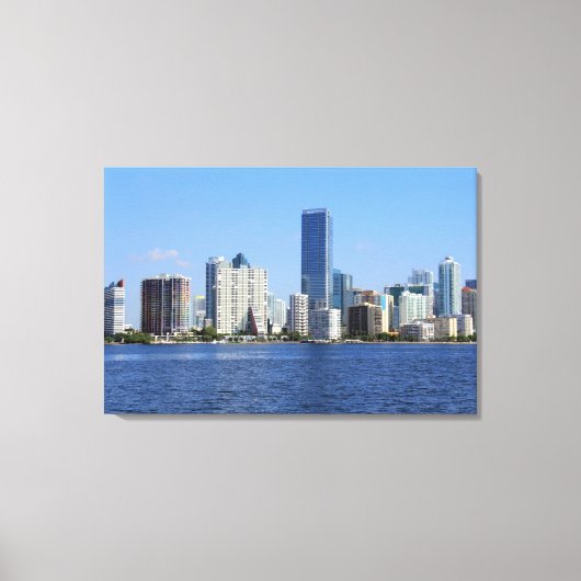 Uitzicht van Miami Skyline Canvas Afdruk (Voorkant)