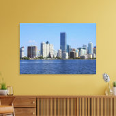 Uitzicht van Miami Skyline Canvas Afdruk (Insitu (Woonkamer))