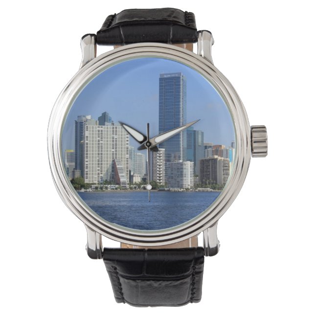 Uitzicht van Miami Skyline Horloge (Voorkant)