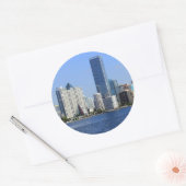 Uitzicht van Miami Skyline Ronde Sticker (Envelop)