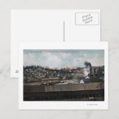 Uitzicht van mijnschacht en -stad vanuit de lucht briefkaart (Voorkant / Achterkant)