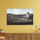 Uitzicht van mijnschacht en -stad vanuit de lucht canvas afdruk (Insitu (Woonkamer))