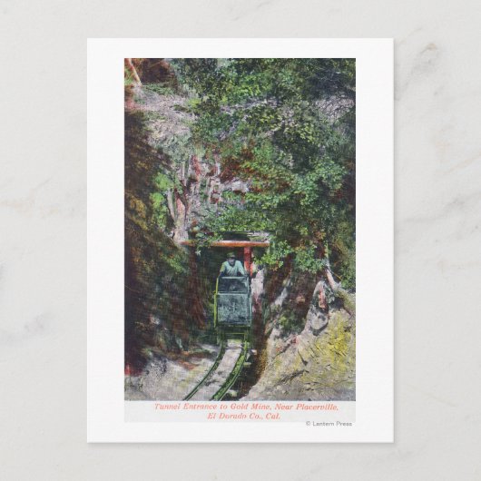 Uitzicht van Miner Exiting Tunnel Entrance to Gold Briefkaart (Voorkant)