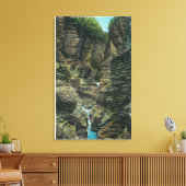 Uitzicht van Minnehaha Gorge Canvas Afdruk (Insitu (Woonkamer))