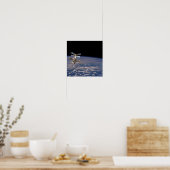 Uitzicht van Mir Space Station van Shuttle Atlanti Poster (Keuken)