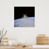 Uitzicht van Mir Space Station van Shuttle Atlanti Poster (Keuken)