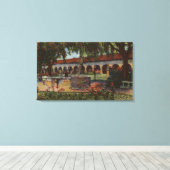 Uitzicht van missie, Memory Garden, Serra Statue Canvas Afdruk (Insitu (Houten vloer))