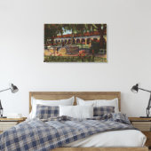 Uitzicht van missie, Memory Garden, Serra Statue Canvas Afdruk (Insitu (Slaapkamer))