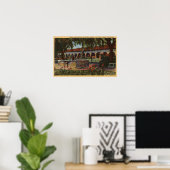 Uitzicht van missie, Memory Garden, Serra Statue Poster (Thuiskantoor)