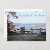 Uitzicht van Mississippi, Bellevue State Park, Iow Briefkaart (Voorkant / Achterkant)