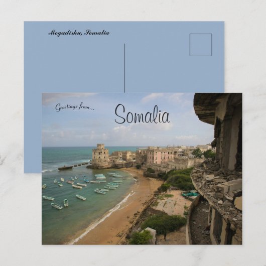 Uitzicht van Mogadishu Somalië Briefkaart (Voorkant / Achterkant)