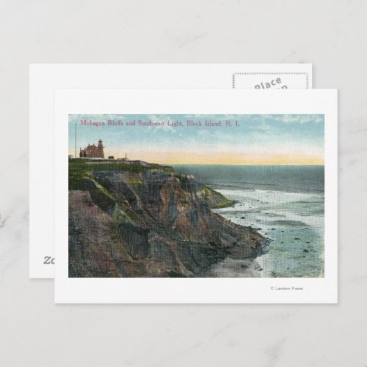 Uitzicht van Mohegan Bluffs and Southeast Briefkaart (Voorkant / Achterkant)