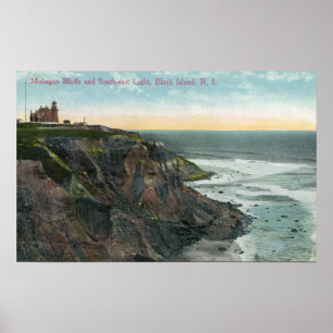 Uitzicht van Mohegan Bluffs and Southeast Poster