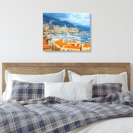Uitzicht van Monaco Canvas Afdruk (Insitu (Slaapkamer))