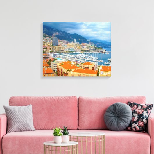 Uitzicht van Monaco Canvas Afdruk (Insitu (Woonkamer))