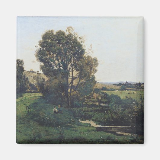 Uitzicht van Moncel-sur-Seine, c.1868 Magneet (Voorkant)