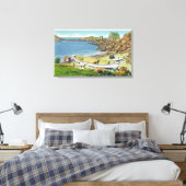 Uitzicht van Monhegan Island, Beach Scene Canvas Afdruk (Insitu (Slaapkamer))