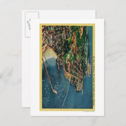 Uitzicht van Monterey en Presido Briefkaart (Voorkant / Achterkant)
