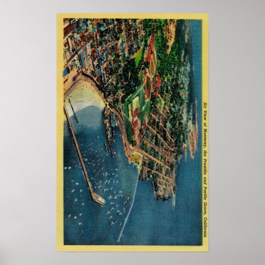 Uitzicht van Monterey en Presido Poster (Voorkant)