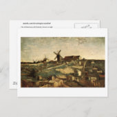 Uitzicht van Montmartre & Windmills Van Gogh FIne  Briefkaart (Voorkant / Achterkant)