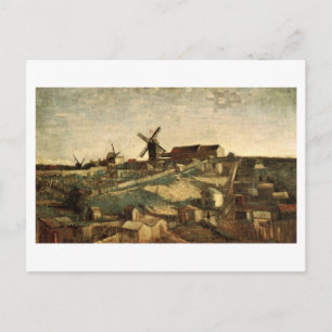 Uitzicht van Montmartre & Windmills Van Gogh FIne  Briefkaart