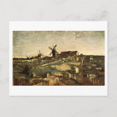 Uitzicht van Montmartre & Windmills Van Gogh FIne Briefkaart (Voorkant)