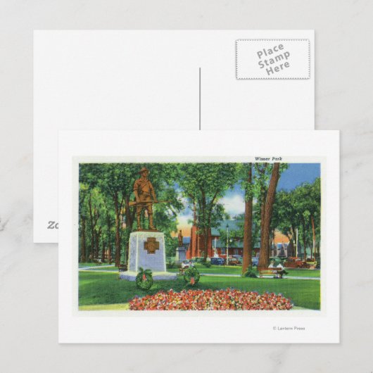 Uitzicht van Monument in Wisner Park Briefkaart (Voorkant / Achterkant)