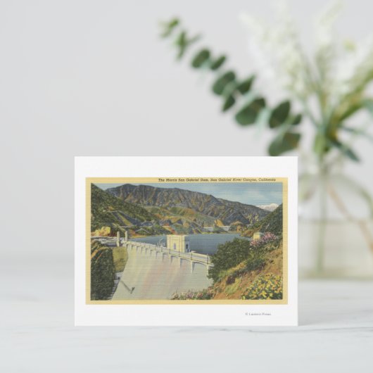 Uitzicht van Morris San Gabriel Dam Briefkaart (Staand voorkant)