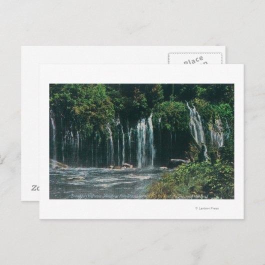 Uitzicht van Mossbrae FallsShasta Springs, CA Briefkaart (Voorkant / Achterkant)