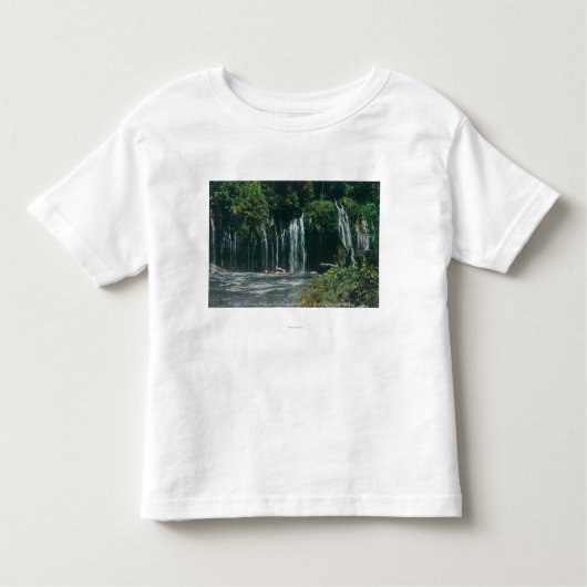 Uitzicht van Mossbrae FallsShasta Springs, CA Kinder Shirts (Voorkant)