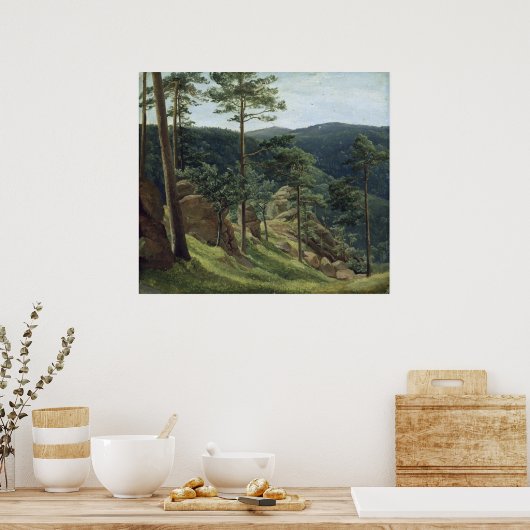 Uitzicht van Mount Brocken, 1829 Poster (Keuken)