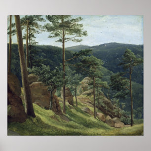 Uitzicht van Mount Brocken, 1829 Poster