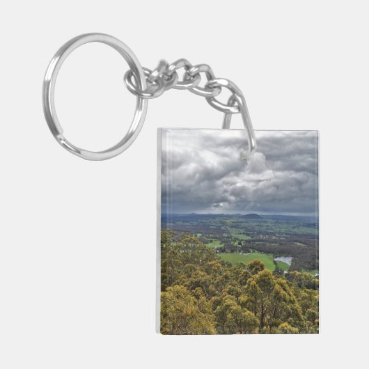 Uitzicht van Mount Buninyong Key Ring Sleutelhanger (Voorkant Links)