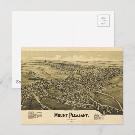 Uitzicht van Mount Pleasant, Pennsylvania (1900) Briefkaart (Voorkant / Achterkant)