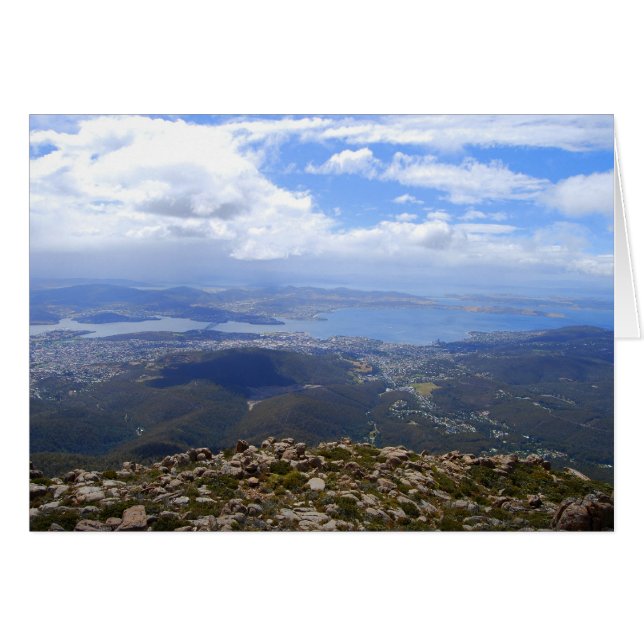 Uitzicht van Mount Wellington, Tasmania, Kaart (Voorkant Horizontaal)