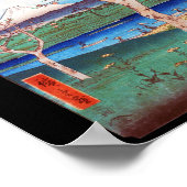 Uitzicht van Mt. Fuji en Cherry Blossom, Hiroshige Poster (Hoek)