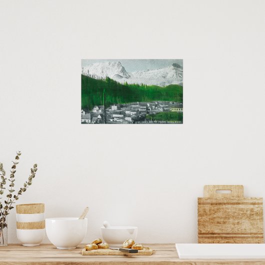 Uitzicht van Mt Index en Mt Persis Poster (Keuken)