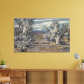 Uitzicht van Mt. San Gorgonio & Palm Springs Canvas Afdruk (Insitu (Woonkamer))