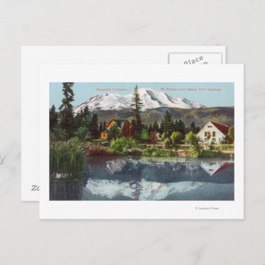 Uitzicht van Mt. Shasta van de Sisson Fish Hatcher Briefkaart (Voorkant / Achterkant)