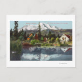 Uitzicht van Mt. Shasta van de Sisson Fish Hatcher Briefkaart (Voorkant)