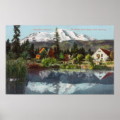 Uitzicht van Mt. Shasta van de Sisson Fish Hatcher Poster (Voorkant)
