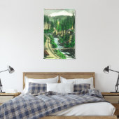 Uitzicht van Mt. Shasta van Shasta Retreat Canvas Afdruk (Insitu (Slaapkamer))