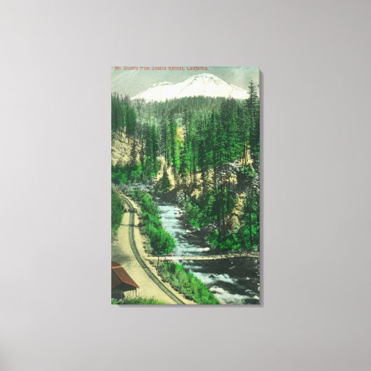 Uitzicht van Mt. Shasta van Shasta Retreat Canvas Afdruk (Voorkant)